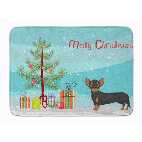 Carolines Treasures Black & Tan Chiweenie Christmas Tree Machine Washable Memory Foam Mat CK3816RUG - main